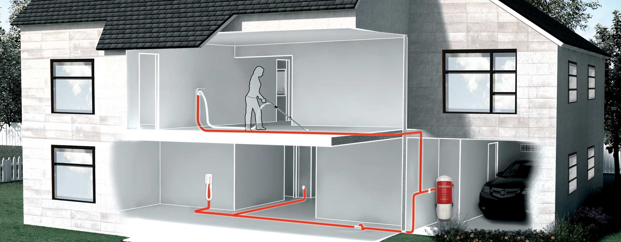 Whole house store vacuum system